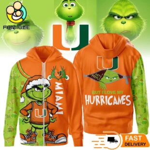 The Grinch Loves The Miami Hurricanes Hoodie, Funny Christmas Football Gift
