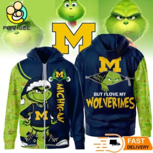 The Grinch Loves The Michigan Wolverines Hoodie, Funny Christmas Football Gift