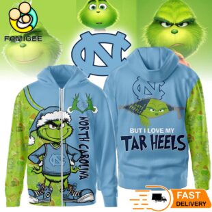 The Grinch Loves The North Carolina Tar Heels Hoodie, Funny Christmas Football Gift