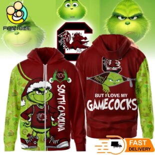 The Grinch Loves The South Carolina Gamecocks Hoodie, Funny Christmas Football Gift