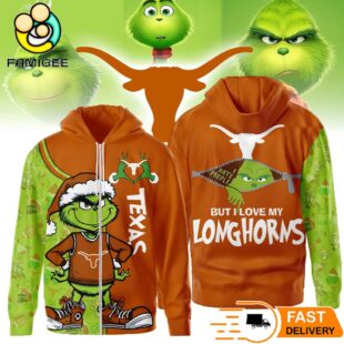 The Grinch Loves The Texas Longhorns Hoodie, Funny Christmas Football Gift