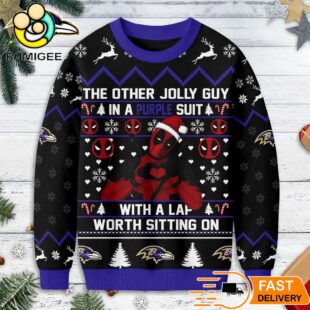 Baltimore Ravens NFL Deadpool Ugly Christmas Sweater
