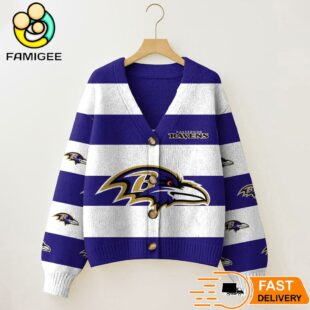 Baltimore Ravens NFL Game Day Vibes Cardigan Sweater