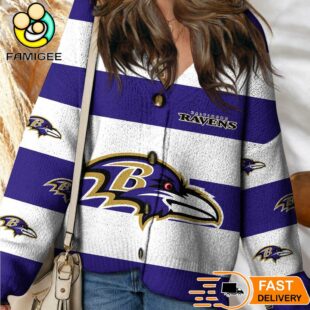 Baltimore Ravens NFL Game Day Vibes Cardigan Sweater