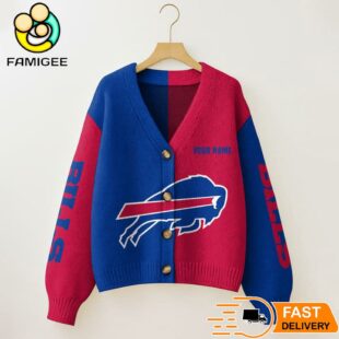 Buffalo Bills NFL Womens Logo Cardigan Sweater