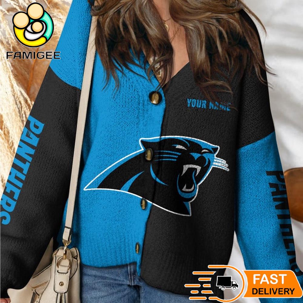 Carolina Panthers NFL Womens Logo Cardigan Sweater Carolina Panthers NFL Womens Logo Cardigan Sweater