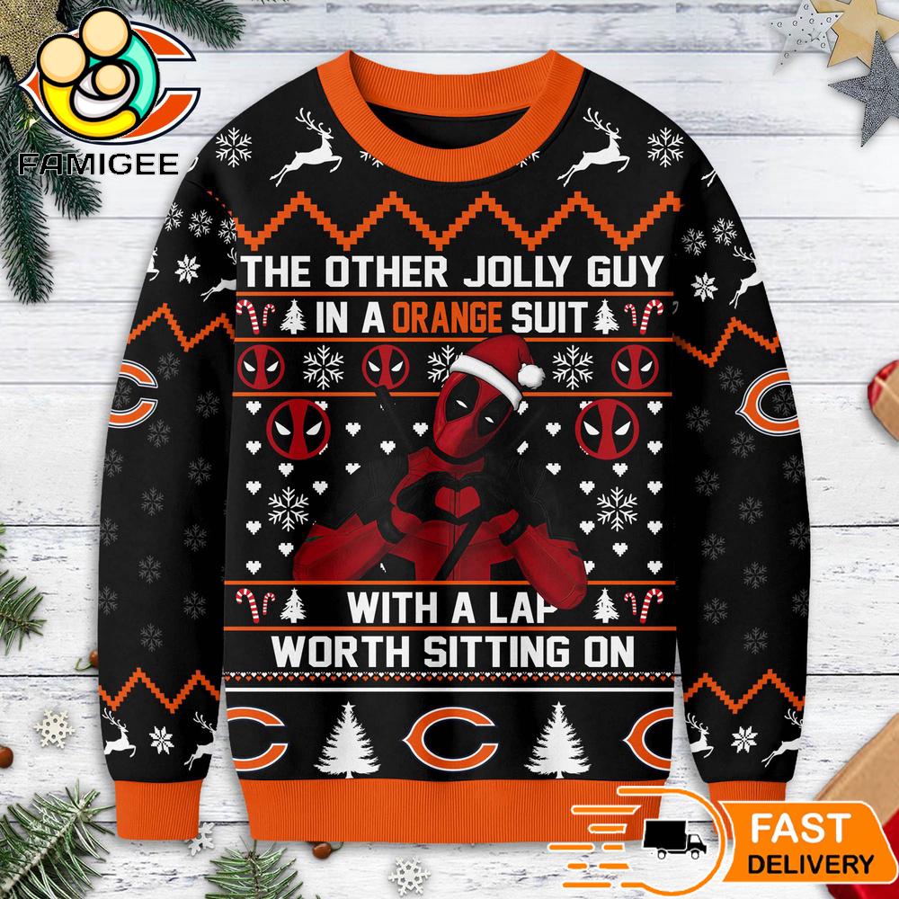 Chicago Bears NFL Deadpool Ugly Christmas Sweater Chicago Bears NFL Deadpool Ugly Christmas Sweater