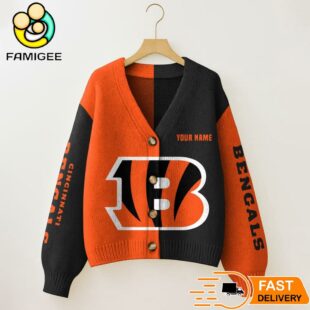Cincinnati Bengals NFL Womens Logo Cardigan Sweater