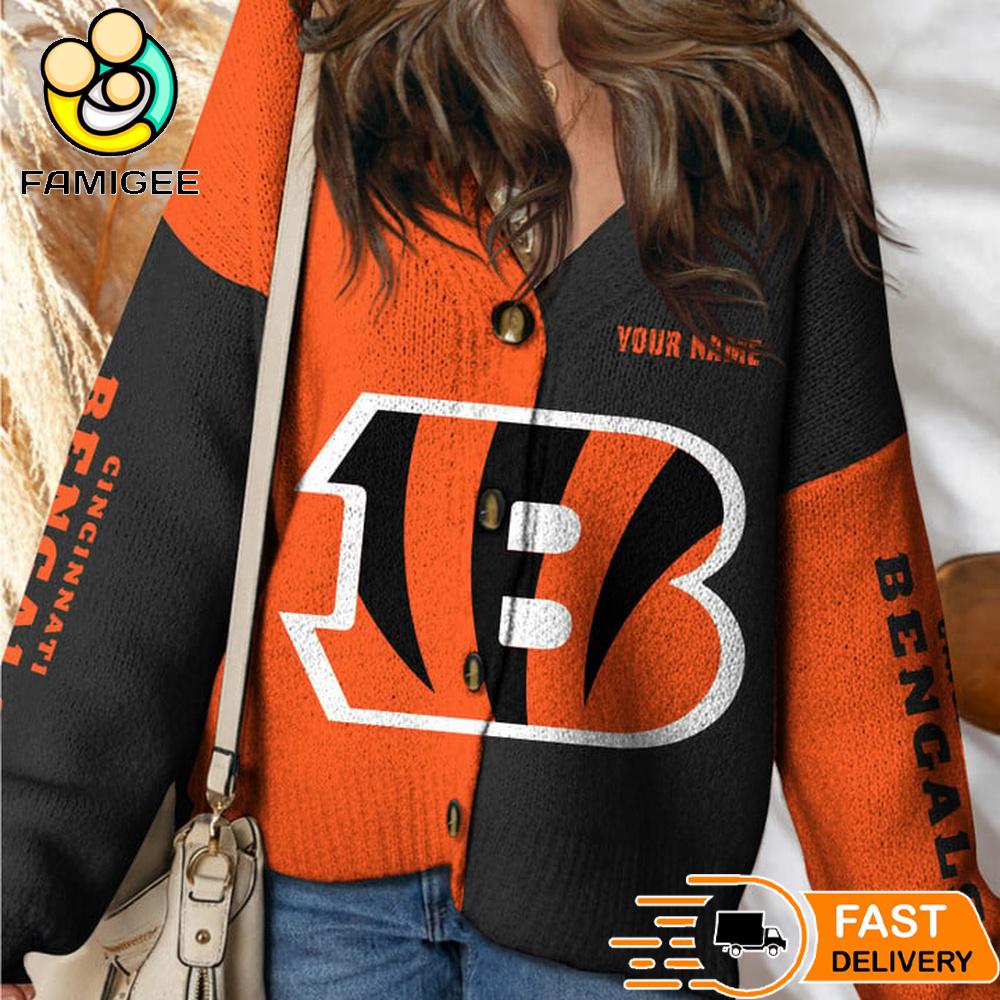 Cincinnati Bengals NFL Womens Logo Cardigan Sweater Cincinnati Bengals NFL Womens Logo Cardigan Sweater