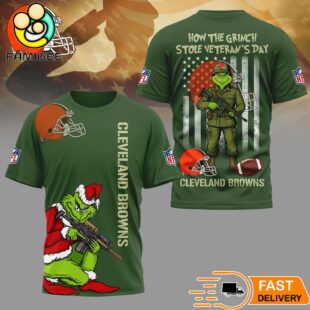 Cleveland Browns Grinch On Veterans Day 3D Shirt