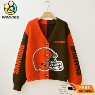 Cleveland Browns NFL Womens Logo Cardigan Sweater