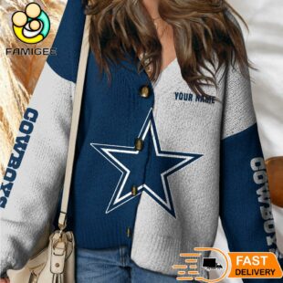 Dallas Cowboys NFL Womens Logo Cardigan Sweater 1 Dallas Cowboys NFL Womens Logo Cardigan Sweater
