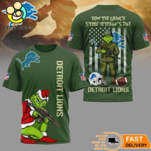 Detroit Lions Grinch On Veterans Day 3D Shirt