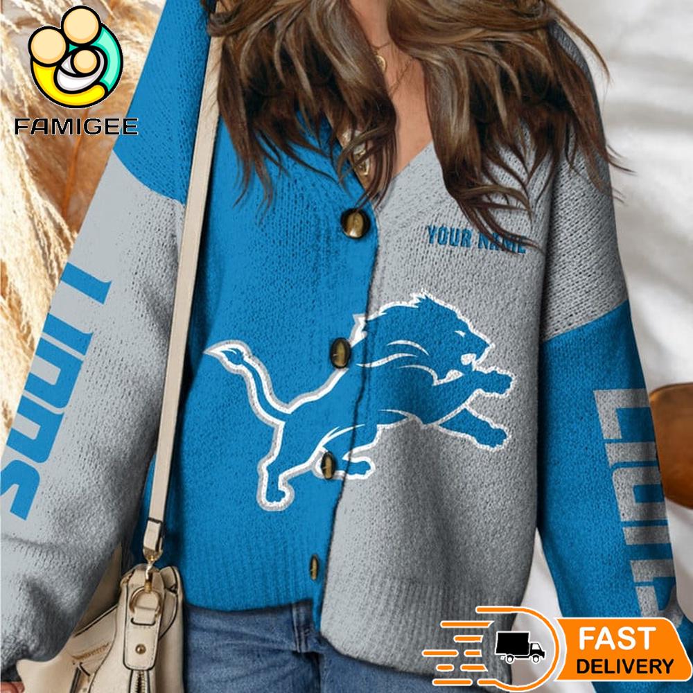 Detroit Lions NFL Womens Logo Cardigan Sweater Detroit Lions NFL Womens Logo Cardigan Sweater
