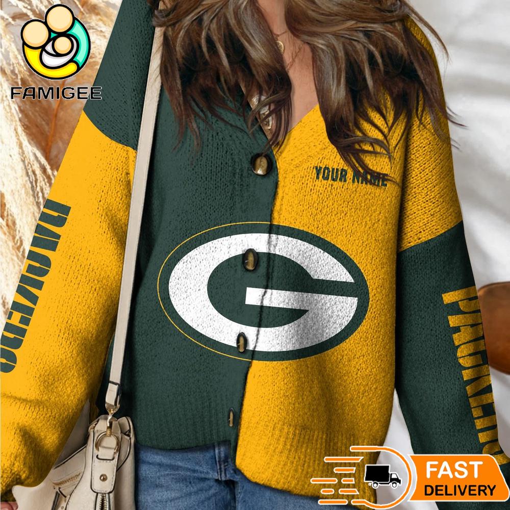 Green Bay Packers NFL Womens Logo Cardigan Sweater Green Bay Packers NFL Womens Logo Cardigan Sweater