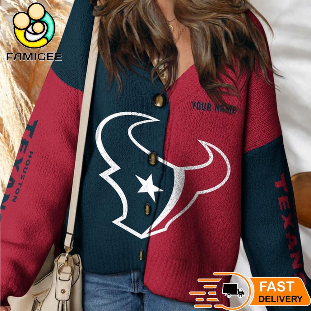 Houston Texans NFL Womens Logo Cardigan Sweater Houston Texans NFL Womens Logo Cardigan Sweater