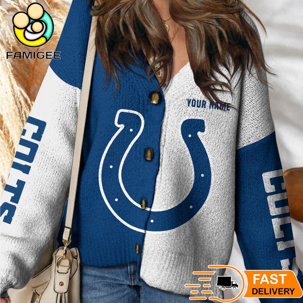 Indianapolis Colts NFL Womens Logo Cardigan Sweater Indianapolis Colts NFL Womens Logo Cardigan Sweater