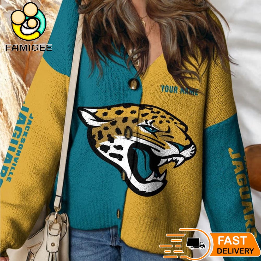 Jacksonville Jaguars NFL Womens Logo Cardigan Sweater Jacksonville Jaguars NFL Womens Logo Cardigan Sweater