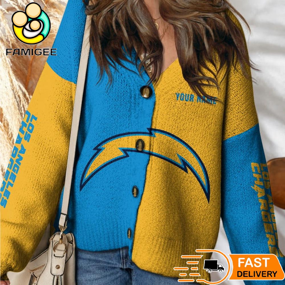 Los Angeles Chargers NFL Womens Logo Cardigan Sweater Los Angeles Chargers NFL Womens Logo Cardigan Sweater