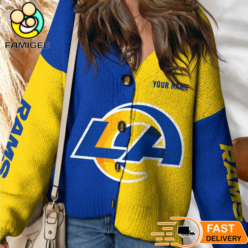 Los Angeles Rams NFL Womens Logo Cardigan Sweater Los Angeles Rams NFL Womens Logo Cardigan Sweater