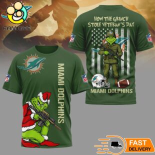 Miami Dolphins Grinch On Veterans Day 3D Shirt