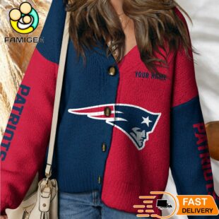 New England Patriots NFL Womens Logo Cardigan Sweater 1 New England Patriots NFL Womens Logo Cardigan Sweater
