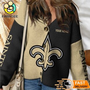 New Orleans Saints NFL Womens Logo Cardigan Sweater