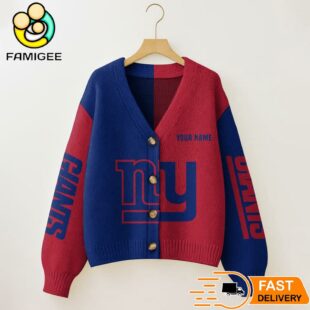 New York Giants NFL Womens Logo Cardigan Sweater