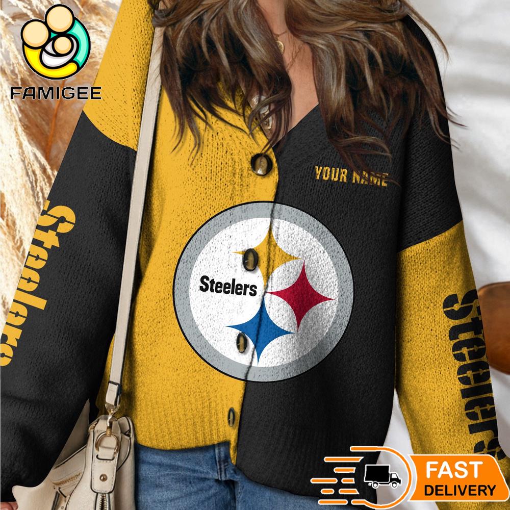 Pittsburgh Steelers NFL Womens Logo Cardigan Sweater Pittsburgh Steelers NFL Womens Logo Cardigan Sweater