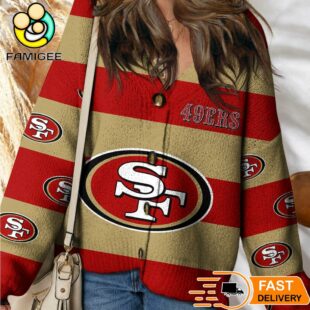 San Francisco 49ers NFL Game Day Vibes Cardigan Sweater 1 San Francisco 49ers NFL Game Day Vibes Cardigan Sweater
