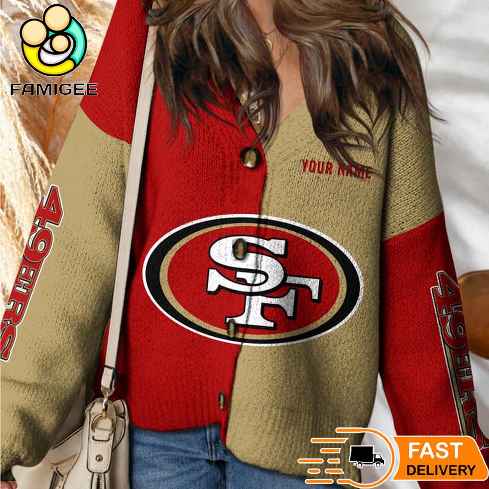 San Francisco 49ers NFL Womens Logo Cardigan Sweater San Francisco 49ers NFL Womens Logo Cardigan Sweater