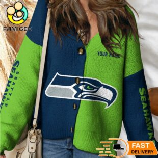 Seattle Seahawks NFL Womens Logo Cardigan Sweater