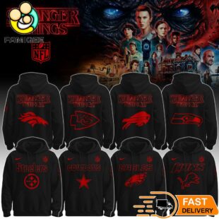 Stranger Things S5 All Team NFL Hoodie Demogorgon Fan Gift Football Merch