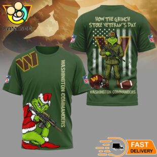 Washington Commanders Grinch On Veterans Day 3D Shirt