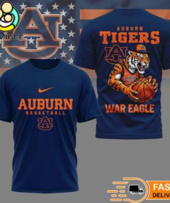 Auburn Tigers NCAA Mascot Slam Shot 3D Basketball Shirt