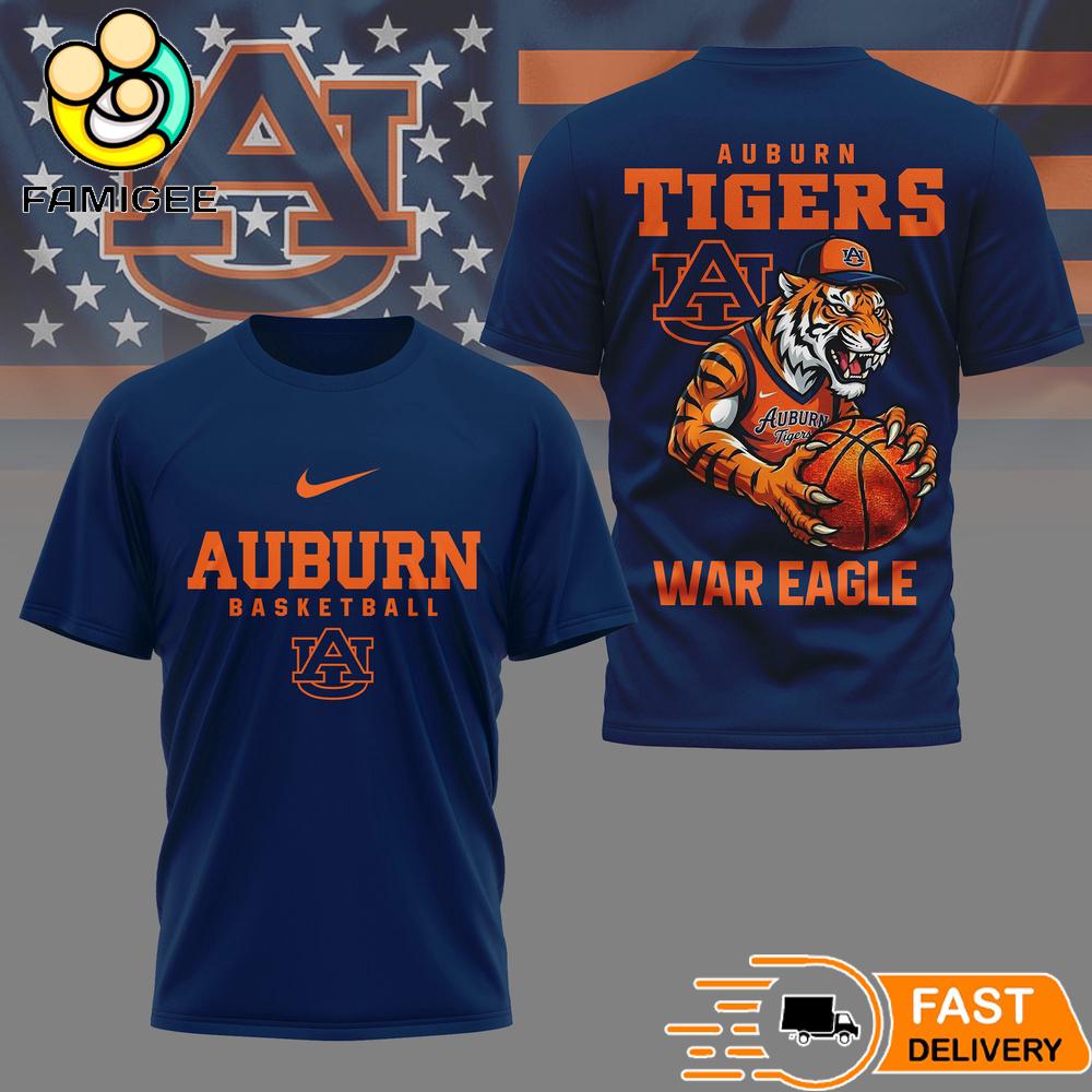 Auburn Tigers NCAA Mascot Slam Shot 3D Basketball Shirt 1 Auburn Tigers NCAA Mascot Slam Shot 3D Basketball Shirt