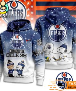 Edmonton Oilers NHL Snoopy Peanuts Christmas 3D Hoodie