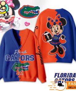 Florida Gators Minnie Inspired Bow Cartoon Custom Name Cardigan Sweater