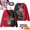 Georgia Bulldogs Minnie Inspired Bow Cartoon Custom Name Cardigan Sweater
