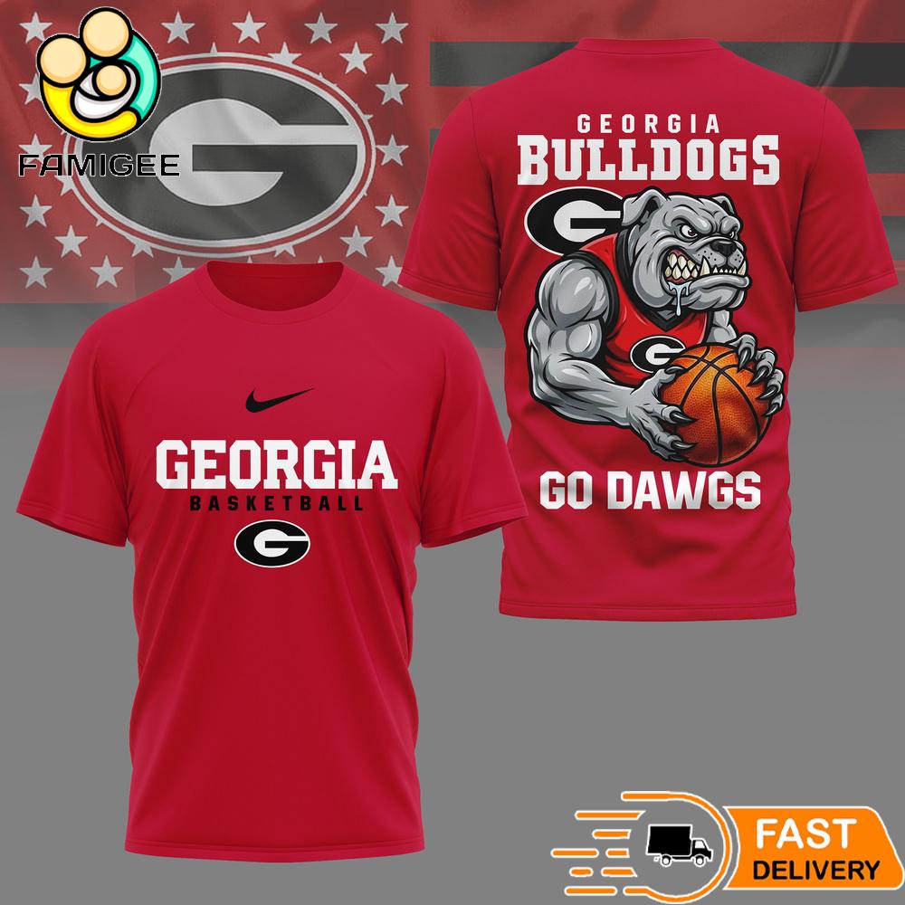 Georgia Bulldogs NCAA Mascot Slam Shot 3D Basketball Shirt 1 Georgia Bulldogs NCAA Mascot Slam Shot 3D Basketball Shirt