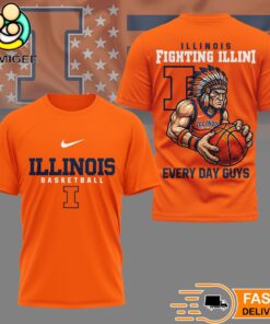 Illinois Fighting Illini NCAA Mascot Slam Shot 3D Basketball Shirt