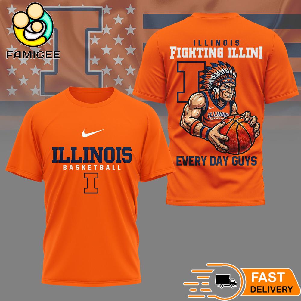 Illinois Fighting Illini NCAA Mascot Slam Shot 3D Basketball Shirt 1 Illinois Fighting Illini NCAA Mascot Slam Shot 3D Basketball Shirt