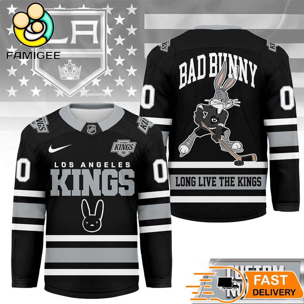 Los Angeles Kings NHL Bad Bunny Hockey Jersey 1 Los Angeles Kings NHL Bad Bunny Hockey Jersey