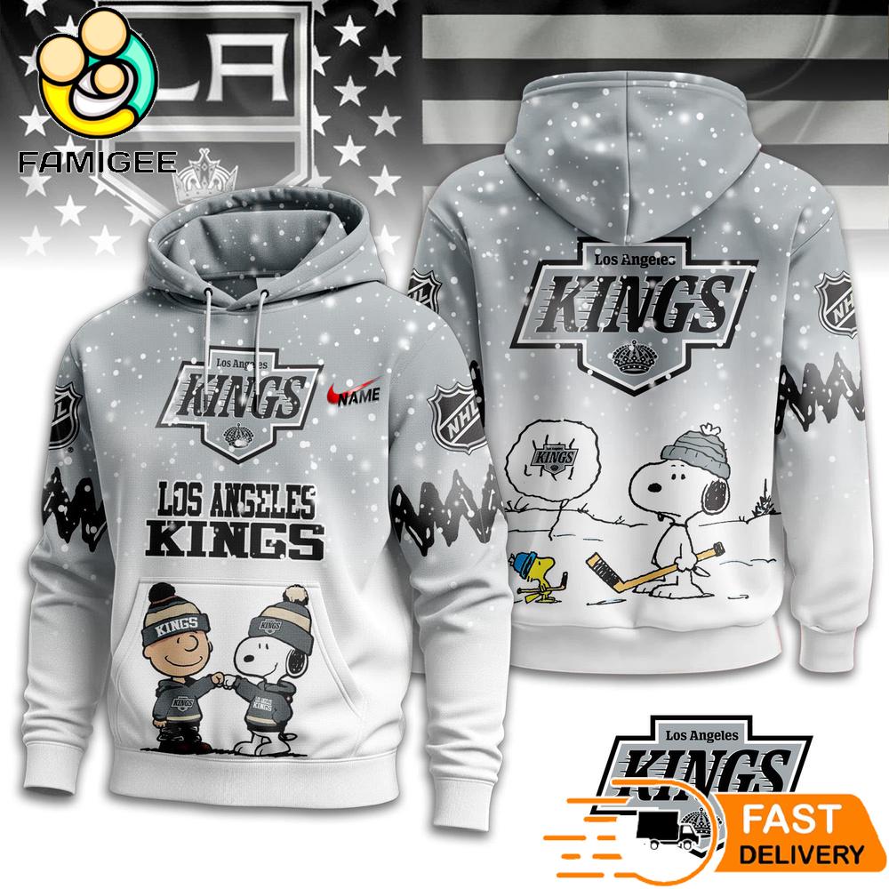Los Angeles Kings NHL Snoopy Peanuts Christmas 3D Hoodie 1 Los Angeles Kings NHL Snoopy Peanuts Christmas 3D Hoodie