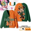 Miami Hurricanes Minnie Inspired Bow Cartoon Custom Name Cardigan Sweater