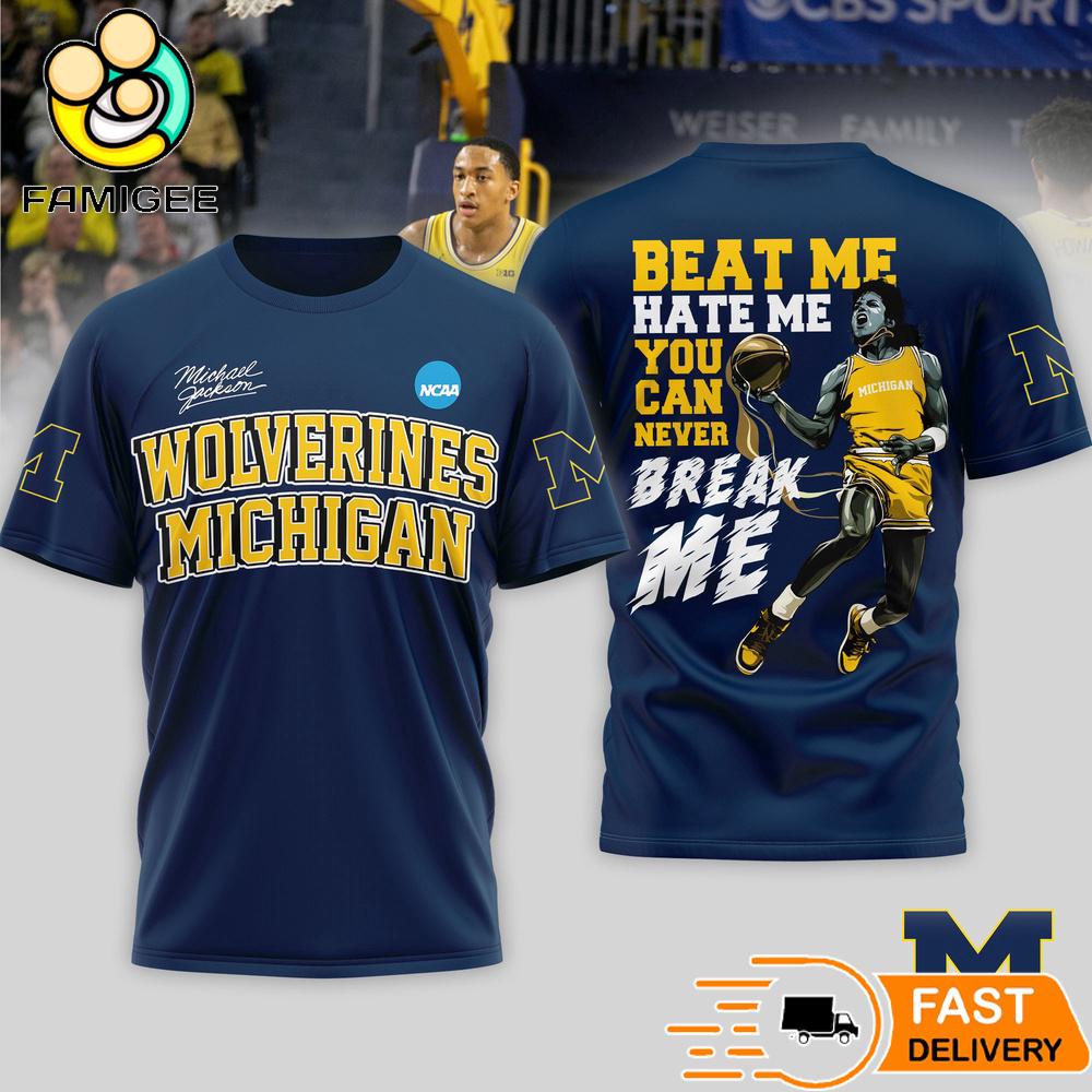 Michigan Wolverines Michael Jackson They Don't Care About Us 3D T-Shirt 1 Michigan Wolverines Michael Jackson They Don't Care About Us 3D T-Shirt