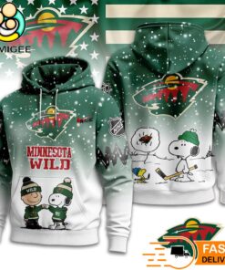 Minnesota Wild NHL Snoopy Peanuts Christmas 3D Hoodie