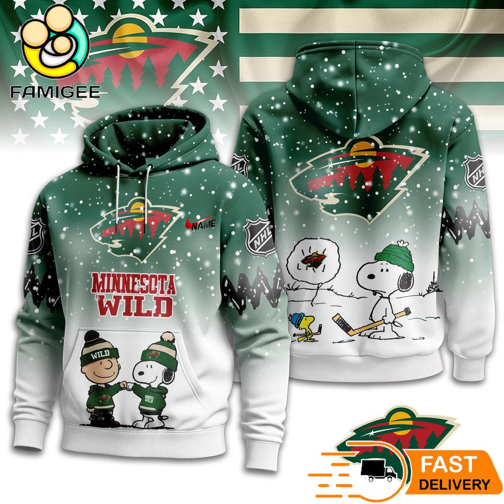 Minnesota Wild NHL Snoopy Peanuts Christmas 3D Hoodie 1 Minnesota Wild NHL Snoopy Peanuts Christmas 3D Hoodie