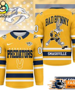 Nashville Predators NHL Bad Bunny Hockey Jersey