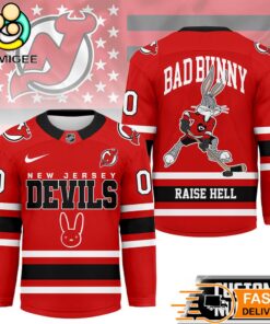 New Jersey Devils NHL Bad Bunny Hockey Jersey